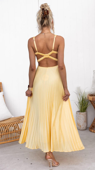 Elowen™ | The Sunlit Pleat Maxi Dress